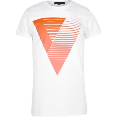 Orange triangle print t-shirt